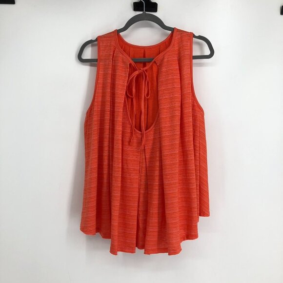NWT  Free People Coral/Orange Turn It Up Striped High-Low Tank Top XS - Picture 5 of 16